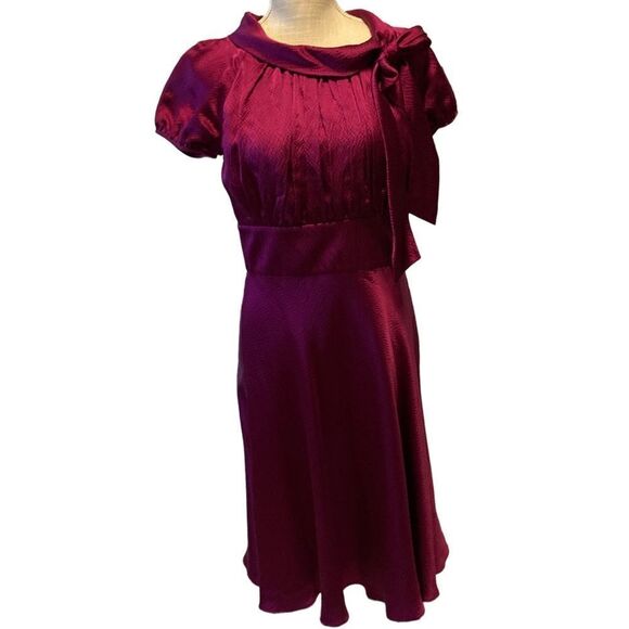 Vintage Midi Dress in Rich Burgundy - Picture 7 of 7